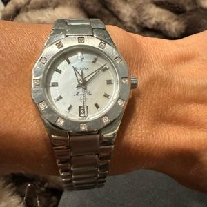 Diamond accent bracelet watch